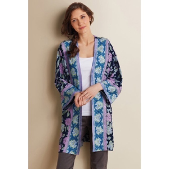 🆕 Soft Surroundings Floral Kimono - Picture 1 of 7